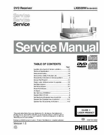 Philips LX8500W Service Manual Dvd Recorder - Type /01 /04 /69 /93 - pag. 56